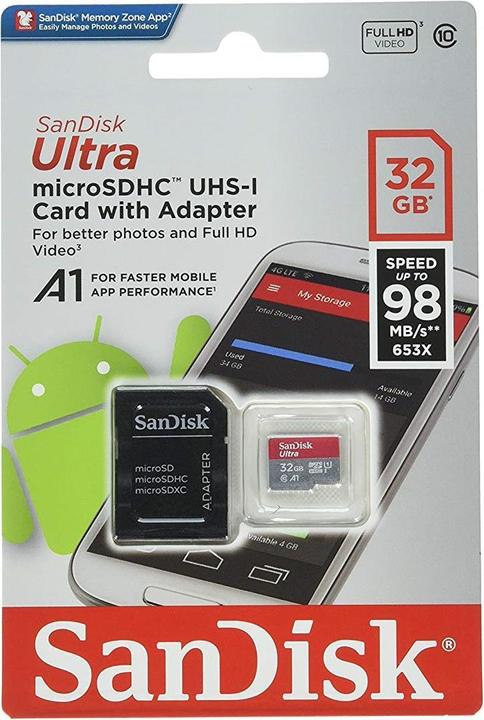 Actual product image SanDisk Ultra microSD A1 (32 GB, microSDHC, U1, UHS-I)