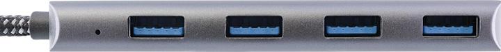 Actual product image InLine USB 3.2 Hub Type-C to 4x A 10Gb/s metal housing grey (USB-C, 4 Ports)