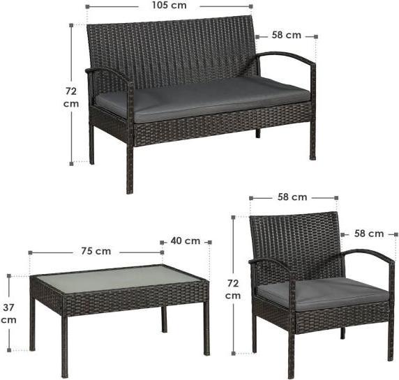 Produktbild Juskys Polyrattan Sitzgruppe Trinidad