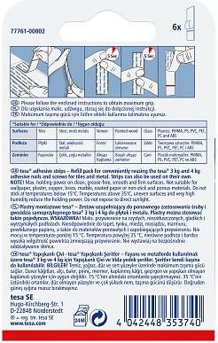Produktbild tesa Powerstrips für Fliesen & Metall, 3kg Halteleistung, 6x doppelseitige Klebestreifen