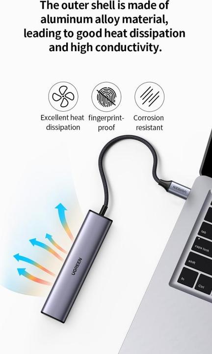 Immagine prodotto Ugreen Gigabit Ethernet Adapter Hub mit USB PD (USB-C, 4 Porti)
