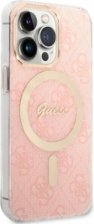 Image du produit Guess Zestaw GUBPP13LH4EACSP Etui+ chargeur iPhone 13 Pro różowy/pink hard case 4G Print MagSafe (Apple iPhone 13 Pro)