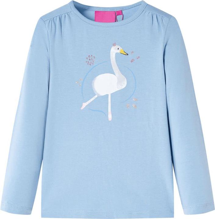 VidaXL Kinder-Langarmshirt Hellblau 116,Material: 95 % Baumwolle. 5 (116)
