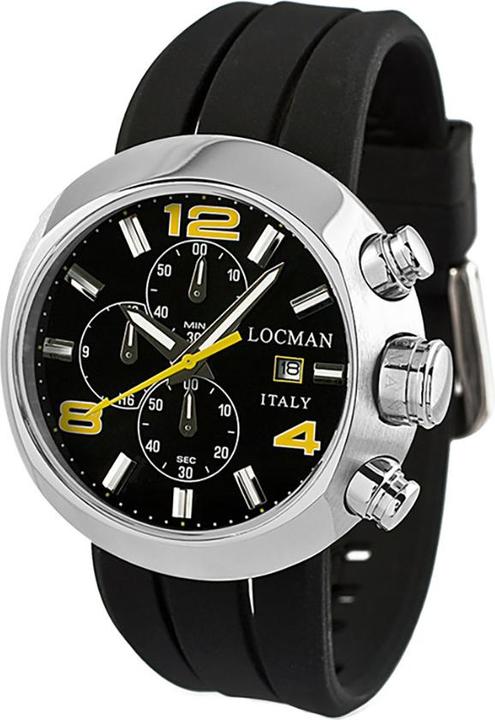 Immagine prodotto Locman Orologio da uomo Italia Cronografo Change nero giallo Ref. 0420 (Cronografo, 46 mm)