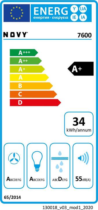 Energy Label NOVY Flatline 7600 (Wall hood)