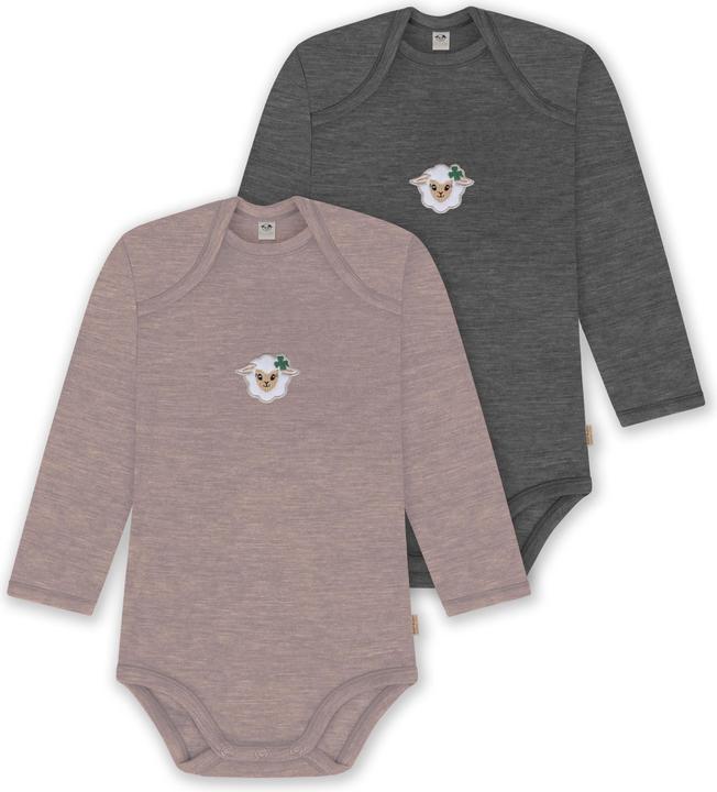 Normani 2er Pack Baby Merino Body Langarm „Auckland" - 9381