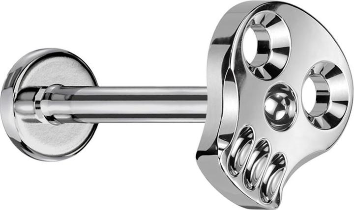 Produktbild Star Piercing Micro Labret Innengewinde silber hohler Totenkopf silber (ohne Messing, Titan G23)