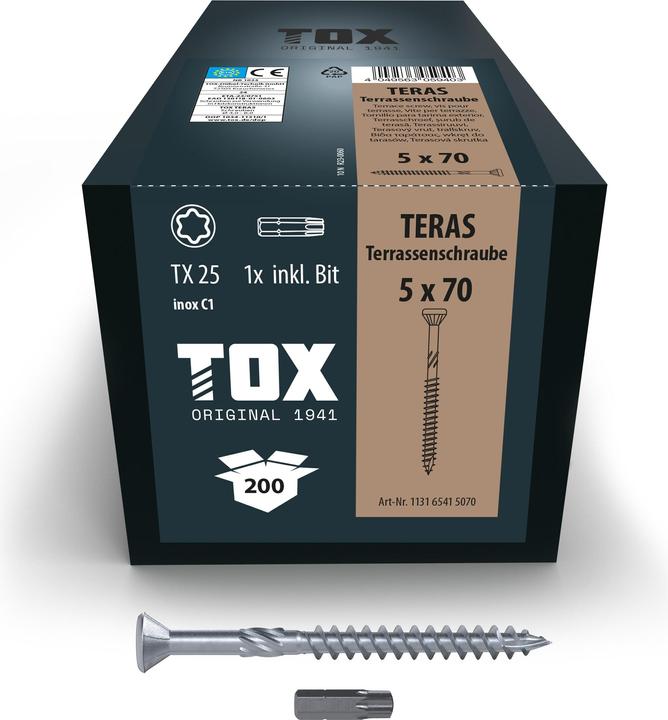 Tox TERAS 5,0 x 70 (200 pcs.) (200 Vis par pièce)