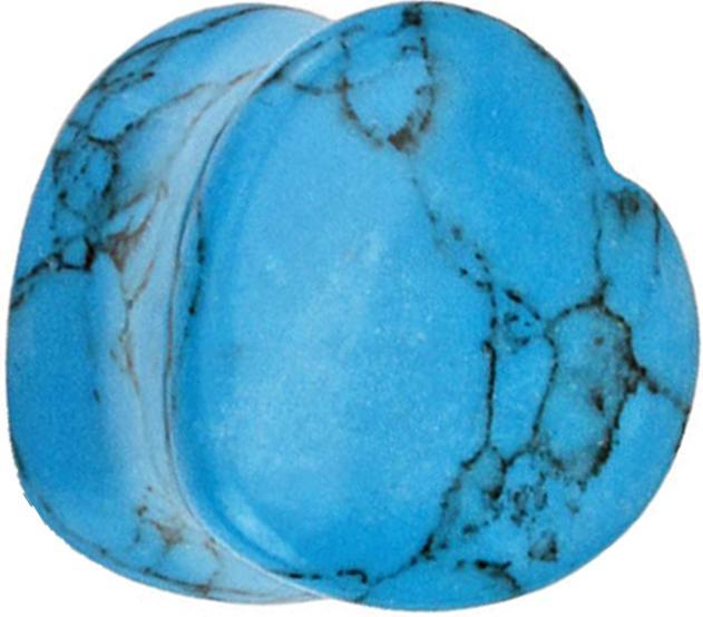 Image du produit Star Piercing Flared Plug Coeur en pierre turquoise (sans laiton, Minéral)