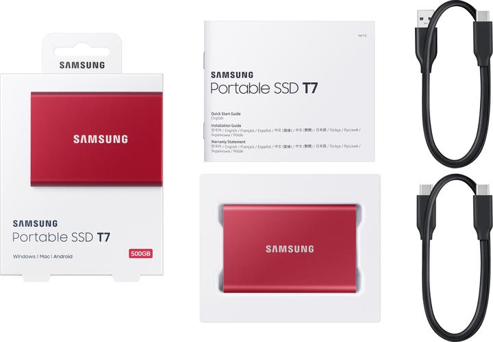 Image du produit Samsung Portable T7 Red (500 Go)