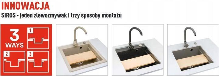 Actual product image Pyramis SIROS (57x51 5) 1B granite sink 070084801 sand beige (Fitted sink, 57 cm, 51.50 cm)
