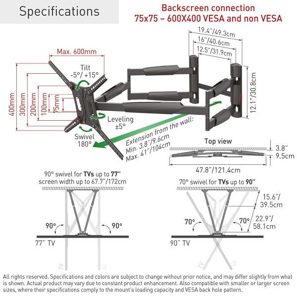 Actual product image Barkan WH 443 (Wall, 75", 43 kg)