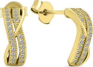 Brilio Silver - Beautiful gold-plated earrings with zircons EA589Y