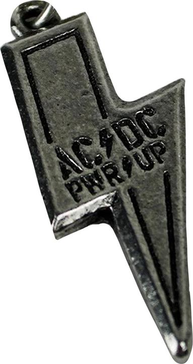 Actual product image AC/DC Power Up Logo Flash Necklace & Pendant (100% Pewter)