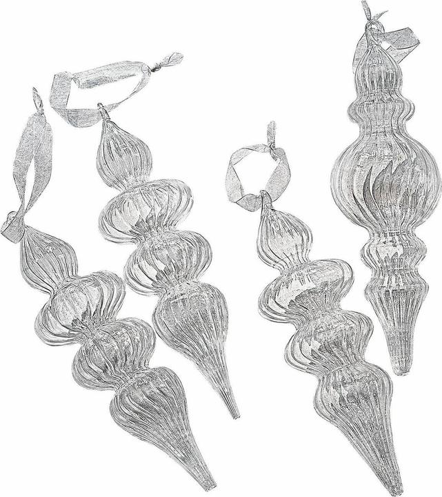 Produktbild Loberon Weihnachtsschmuck 4er Set Diorise klar (4 -teilig)
