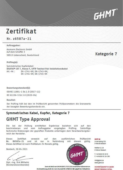 Produktbild Digitus Netzwerkkabel (S/FTP, CAT7, 100 m)