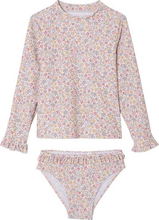 Image du produit Vertbaudet Mädchen-Set mit UV-Schutz: Badeshirt & Bikinihose mit Rüschen (146)