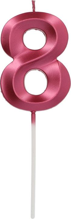 Produktbild Folat Kerze Glamour Nummer 8 Rot Metallic (1 Stk.)