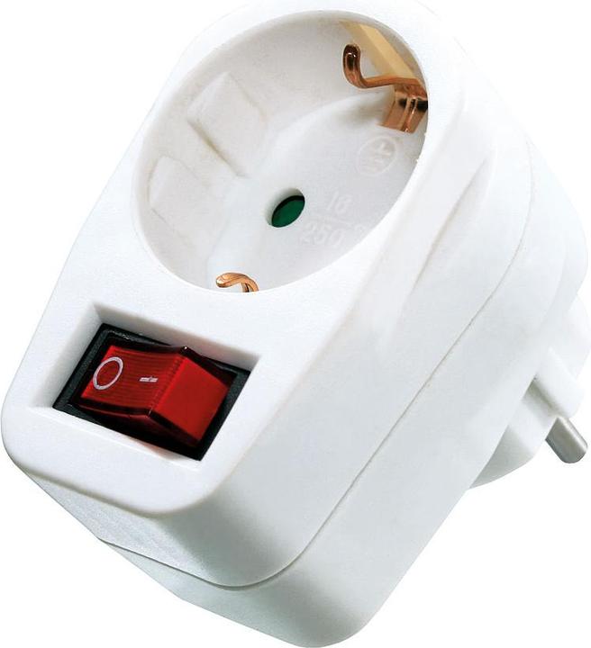 Image du produit As - Schwabe 45037 Prise intermédiaire commutable avec interrupteur sur l'appareil Blanc (1 x, CEE 7/3)