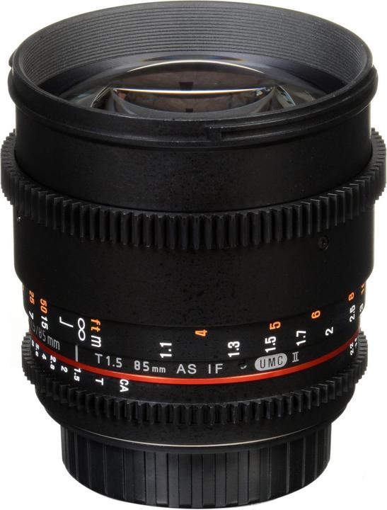 Samyang 85mm T1.5 VDSLR II Canon M (Canon EF-M, Vollformat)