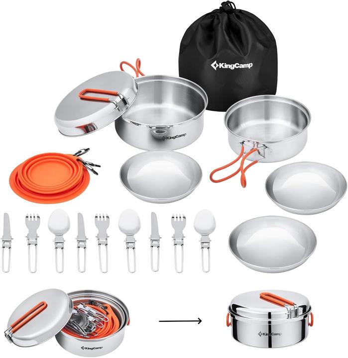 Kingcamp Camping-Geschirr-Set für 2-4 Personen