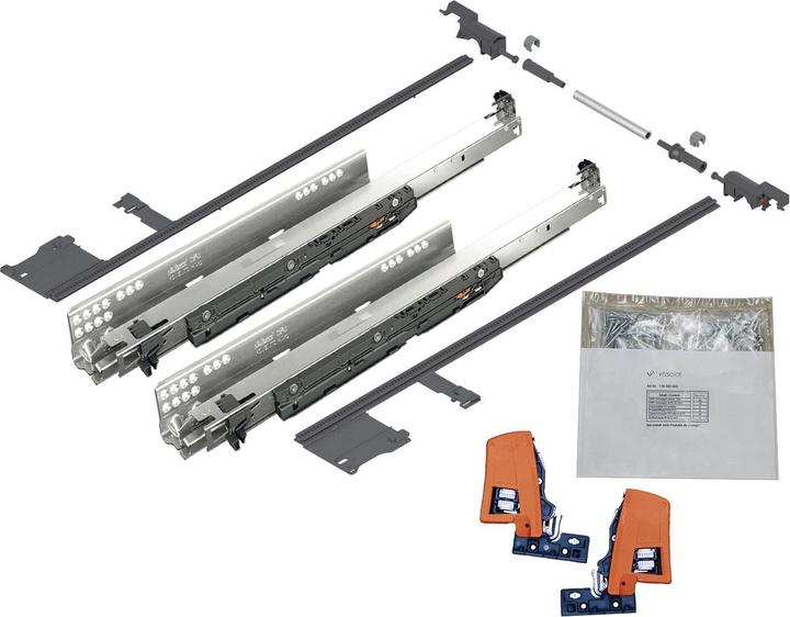Actual product image Vasalat BLUM MOVENTO BLUMOTION drawer runners, 580mm 70kg with side stabilisation