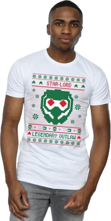Actual product image Mens Guardians Of The Galaxy Vol. 2 Star Lord Fair Isle T-Shirt (XXL)