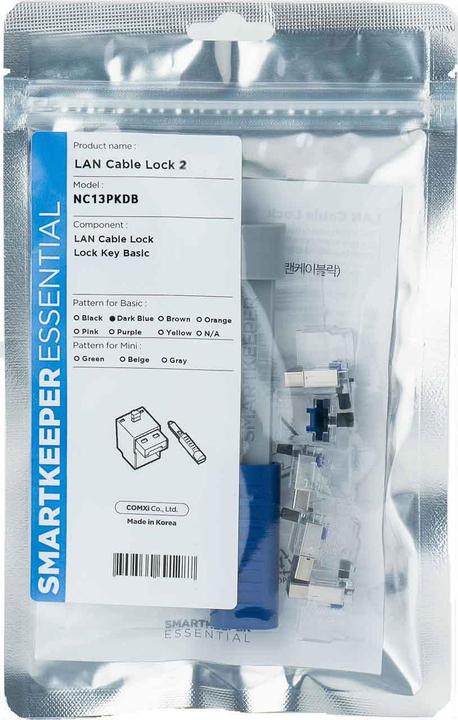 Smart Keeper SmartKeeper NC13PKDB 5 x LAN Cable Locks 2 with 1 x Lock Key Basic Dark Blue SLSART-0310 SLSART0310