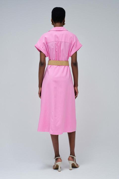 Produktbild Salsa Jeans Midikleid Linen Shirt Dress With Front Buttoned Belt (M)