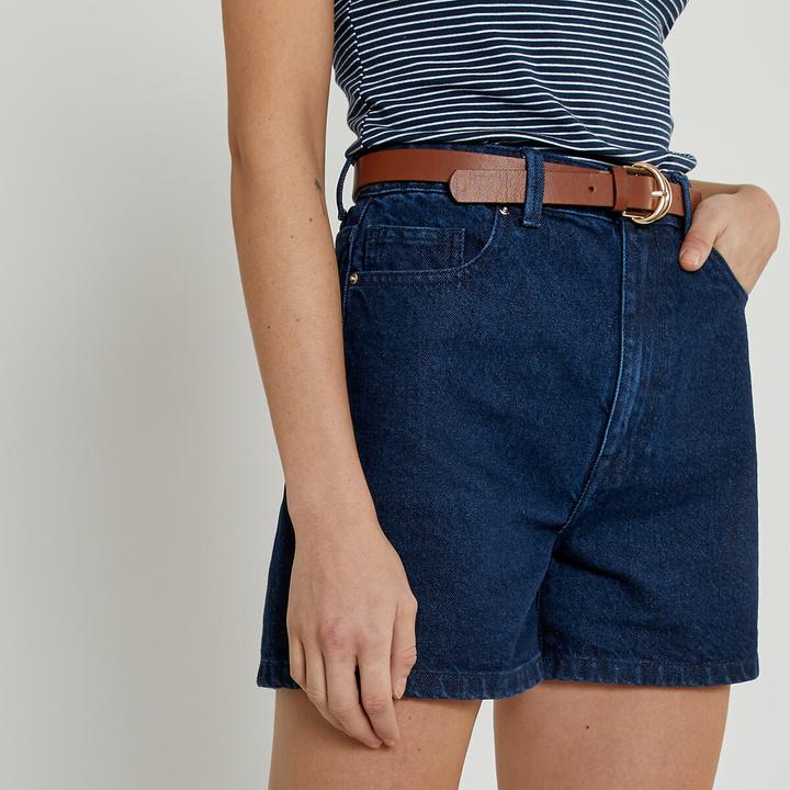 Produktbild La Redoute Collections Jeansshorts mit hohem Bund (42)