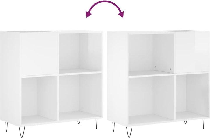 Produktbild VidaXL Plattenschrank Hochglanz-Weiss 84,5x38x89 cm