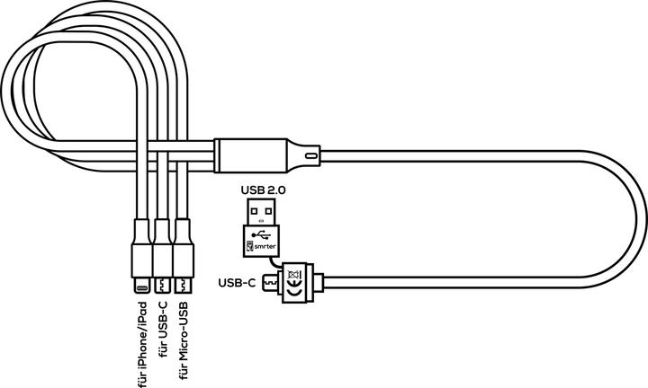 Produktbild Cololight 5 in 1 USB Ladekabel (1.20 m, USB 2.0)