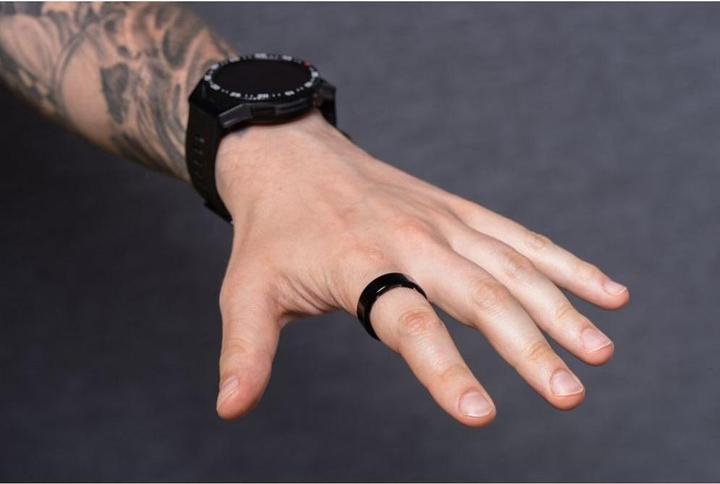 Immagine prodotto OEM Smart device Smart Ring R11M- smart steel ring with charging box Size 7 (17.3mm), black (7, Nero)