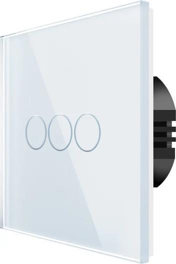 Spring Three Gang, One Way Touch Switch, Glass White