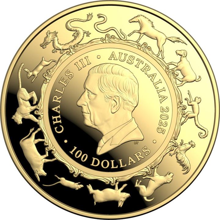 Produktbild Royal Australian Mint Gold Lunar Schlange 1 oz PP gewölbte Prägung - RAM 2025 (999.90, 2025)