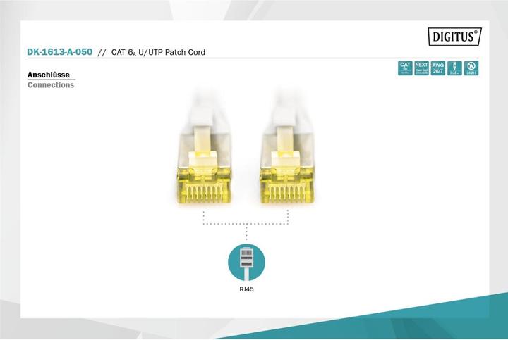 Produktbild Digitus Netzwerkkabel (U/UTP, CAT6a, 5 m)