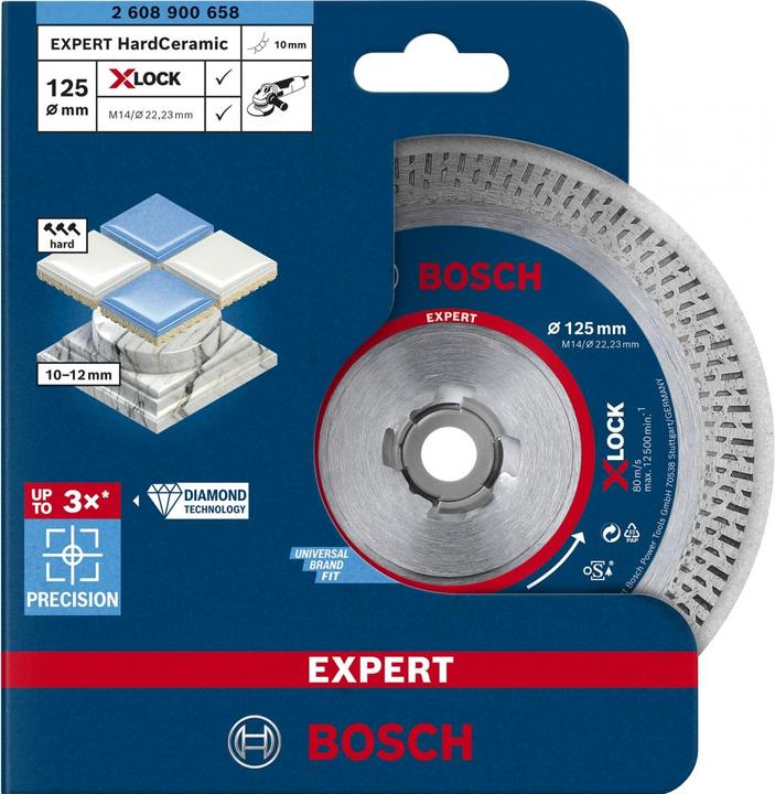Actual product image Bosch Professional Zubehör EXPERT HardCeramic X-LOCK diamond cutting discs, 125 x 22.23 x 1.4 x 10 mm