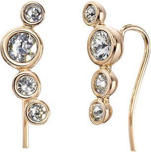 Crystalp Gold-plated longitudinal earrings with Solace crystals 42217.G