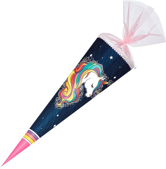 Produktbild Neutral Schultüte Einhorn Regenbogen blau/rosa (85 cm, 12 x)