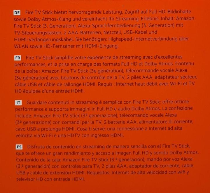 Image du produit Amazon Fire TV Stick (2021) incl. télécommande vocale Alex (8 Go, Fire OS)