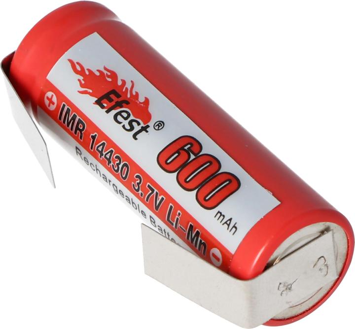 Immagine prodotto AccuCell Batteria IMR 14430 con etichetta a saldare a forma di U (1 pz., 600 mAh, Accumulatore di carica elettrica)