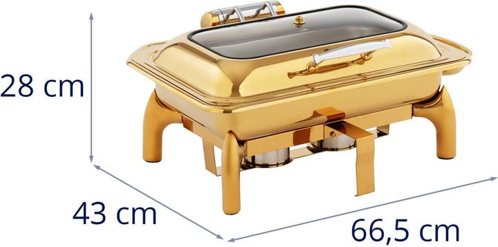 Produktbild Royal Catering Chafing Dish 9 l stromlos Wasserbad: 14 l Rechaud Wärmebehälter Speisenwärmer