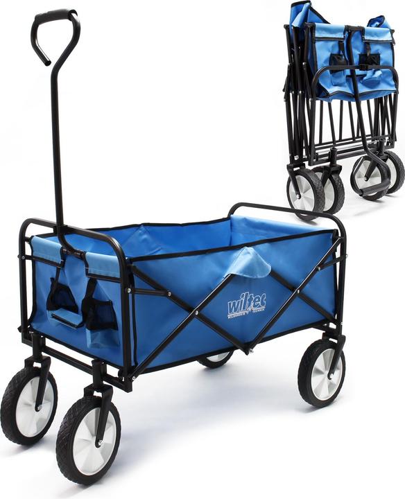 Image du produit Toboli Chariot de transport pliable 80x46cm Poignée Tout terrain Diable Jardin Plage