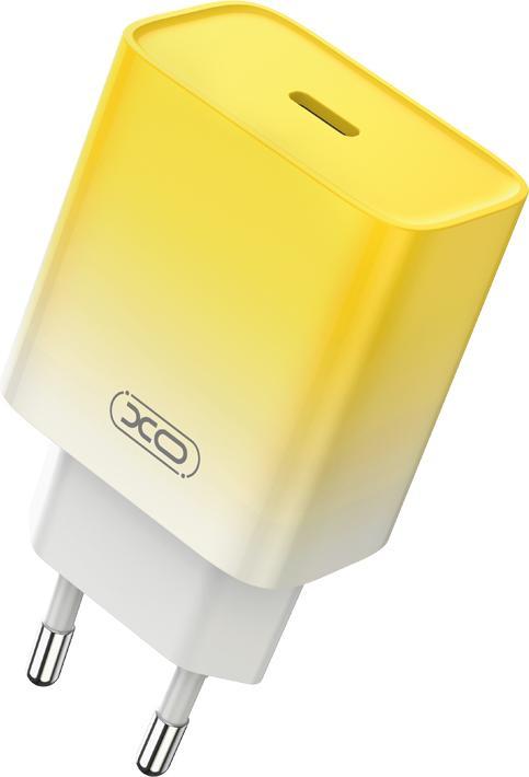 Image du produit xO chargeur mural CE18 PD 30W 1x USB-C jaune-blanc + câble USB-C - Lightning (30 W)