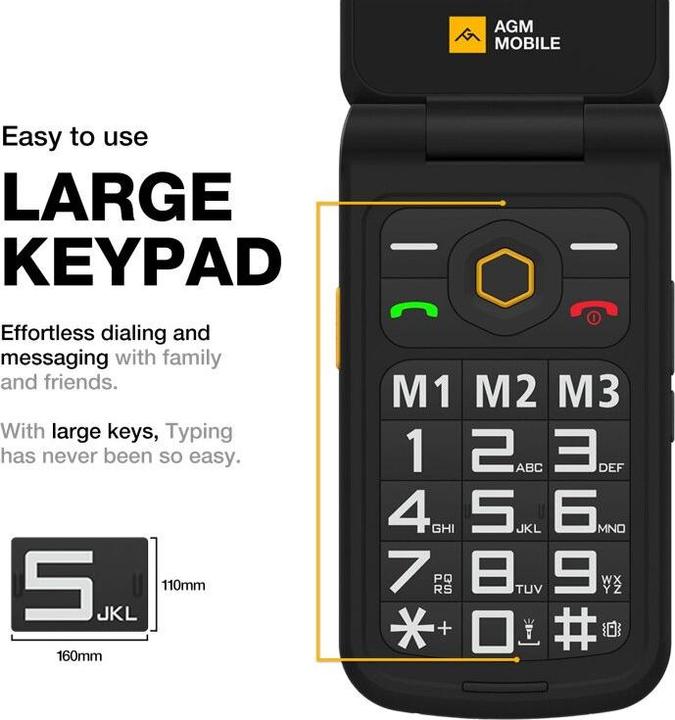 Immagine prodotto AGM M8 128MB 4G NERO (2.80", 0.08 Mpx, 4G)