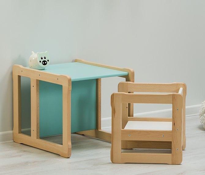 Immagine prodotto Montessori Tavolo multifunzionale + sedia - MINZE ® mobili per bambini (Tavolo per bambini, Seggiolone)