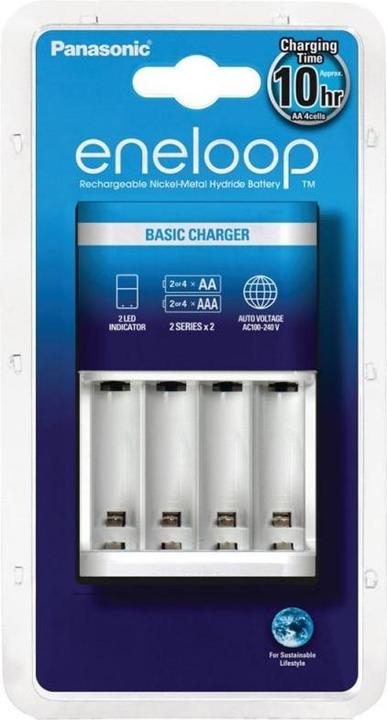 Image du produit Panasonic Chargeur Eneloop BQ-CC51H et 4 piles rechargeables eneloop AAA (4 pcs, Piles rechargeables + chargeur)