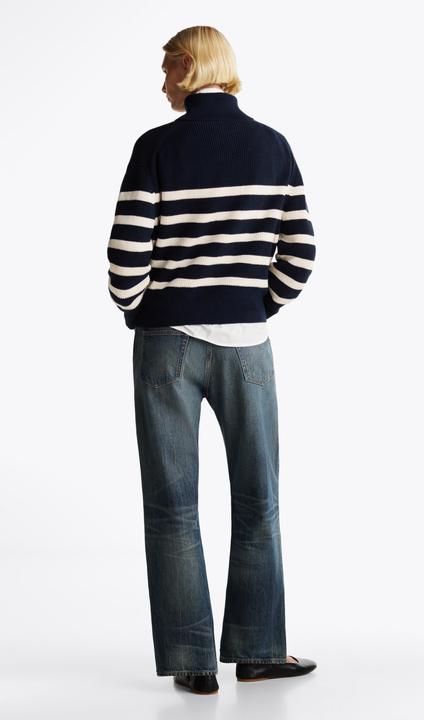 Produktbild Tommy Hilfiger Cardigan Dames Trui Gebreid Katoen - Blauw/Wit - Maat M (M)