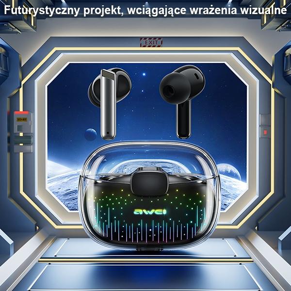 Image du produit Awei słuchawki Bluetooth 5.3 T52 Pro2 TWS + stacja dokująca czarny/black (Sans fil)