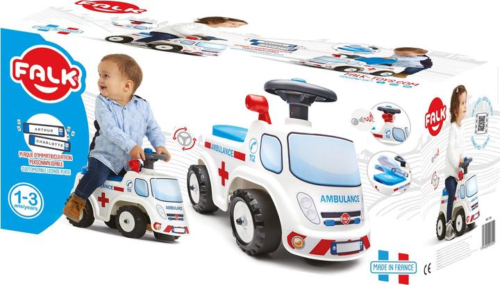 Immagine prodotto Falk Toys Ambulanza cavalcabile con volante e clacson per riporre gli oggetti